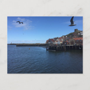 View over Whitby Harbour, Whitby, North Yorks. Postcard