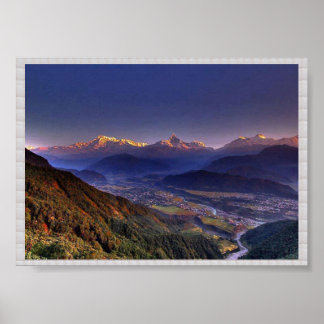 View POKHARA  Nepal   :CRYSTAL Border Poster