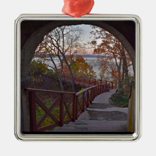 View seen from inside the Bannerman Residence Metal Ornament