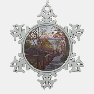 View seen from inside the Bannerman Residence Snowflake Pewter Christmas Ornament