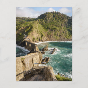 View the stunning stairs of Gaztelugatxe, Spain Postcard