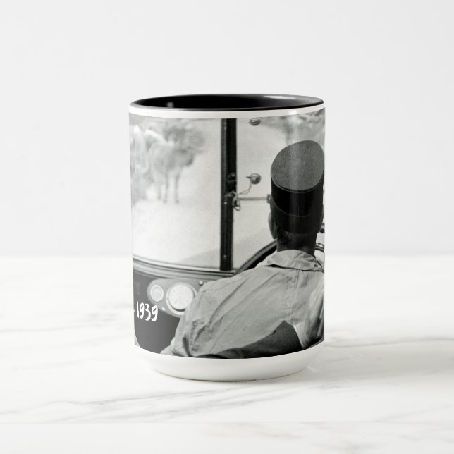 View Through French Bus Window 1939 France Mug (Center)