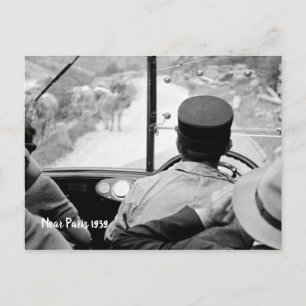 View Through French Bus Window 1939 France Postcard