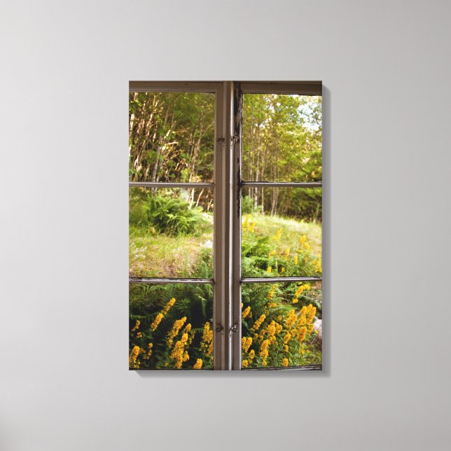 View through old window canvas print (Front)