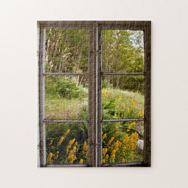 View through old window jigsaw puzzle (Vertical)