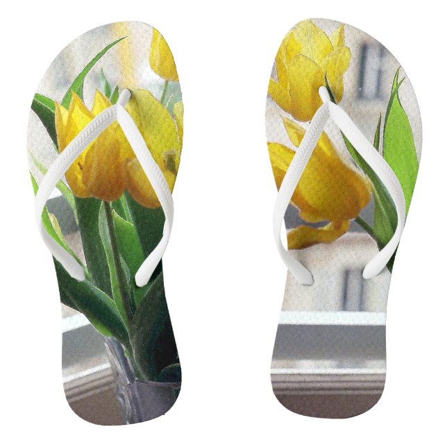View through Yellow Tulips Thongs (Footbed)