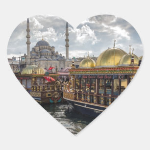 View to Istanbul (Turkey) Heart Sticker