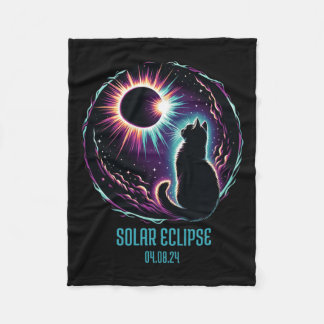 View Totality April 8 2024 Astronomy Cat Lover Sol Fleece Blanket