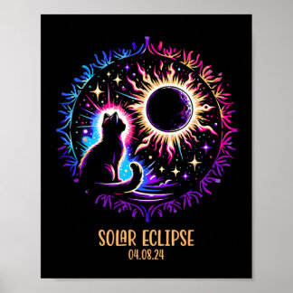 View Totality April 8 2024 Astronomy Cat Lover Sol Poster