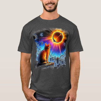 View Totality April 8 2024 Astronomy Cat Lover Sol T-Shirt