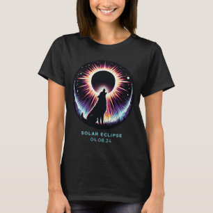 View Totality April 8 2024 Astronomy Dog Howls Sol T-Shirt