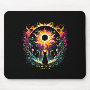 View Totality April 8 2024 Solar Eclipse Cat Lover Mouse Pad