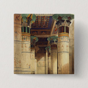 View under the Grand Portico, Philae 15 Cm Square Badge
