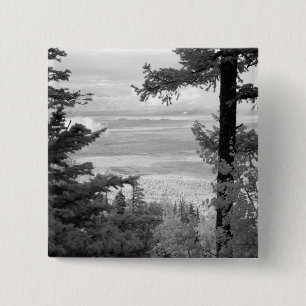View west from crest of Sandia, Mountains, 15 Cm Square Badge