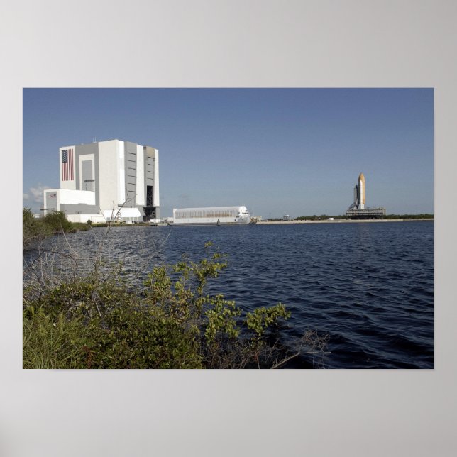Viewed across the basin, Space Shuttle Atlantis Poster (Front)