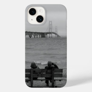 Viewing Mackinac Bridge Grayscale Case-Mate iPhone 14 Case
