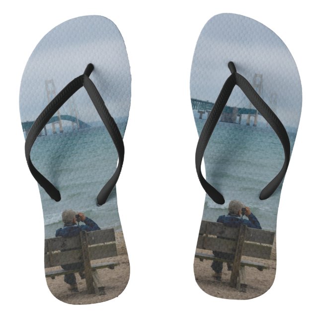 Viewing Mackinac Bridge Thongs (Footbed)