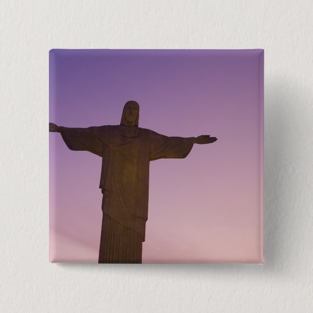 Viewpoint, Christ Statue at Corcovado, 704 15 Cm Square Badge (Front)