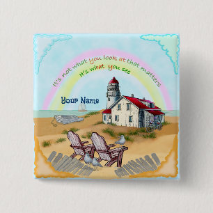 Viewpoint Lighthouse 15 Cm Square Badge