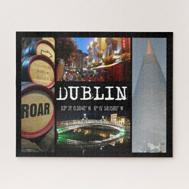 Views of Dublin, with GPS coordinates Jigsaw Puzzle (Horizontal)