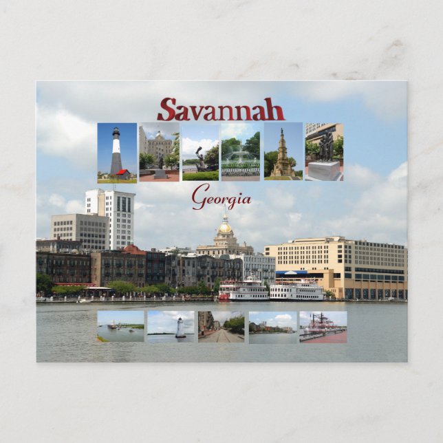 Views of Savannah Georgia Postcard (Front)