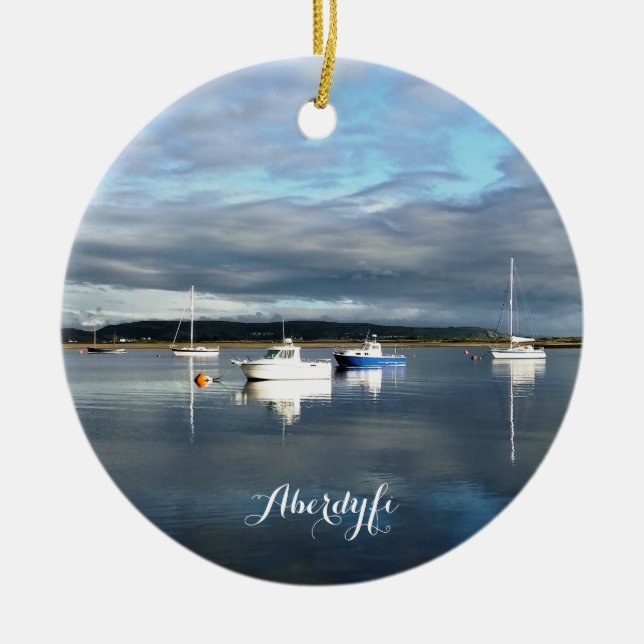 VIEWS OF WALES CERAMIC TREE DECORATION (Front)