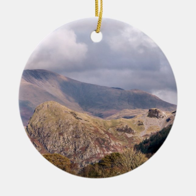 VIEWS OF WALES CERAMIC TREE DECORATION (Front)