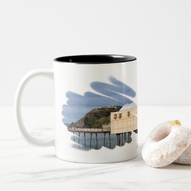 VIEWS OF WALES Two-Tone COFFEE MUG (With Donut)