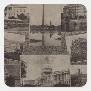 Views Washington, DC Square Sticker