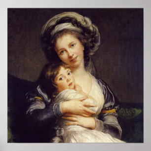 Vigée Le Brun - Self Portrait In A Turban & Child Poster