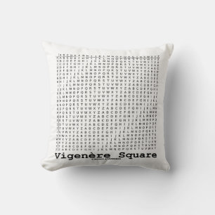 Vigenère Square Cryptography Tabula Rasa Cushion