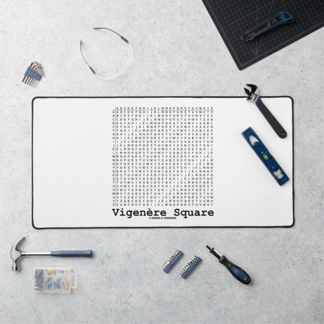 Vigenère Square Cryptography Tabula Rasa Desk Mat (Workstation)