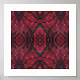 Vigilance Red Abstract Watercolor Art Poster