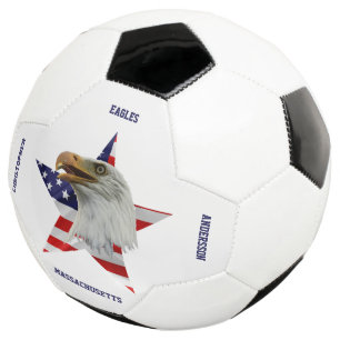 Vigilant Bald Eagle, The American Flag, Star Soccer Ball