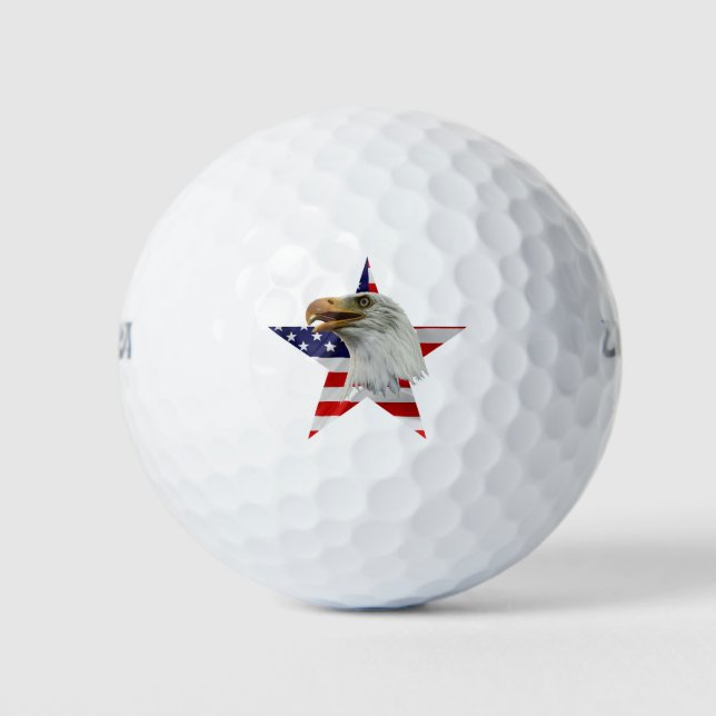 Vigilant Eagle, The American Flag, Patriotic Golf Balls (Front)