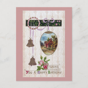 Vignette in Egg Vintage Birthday Postcard