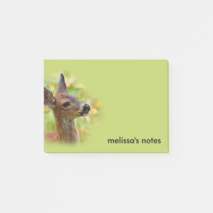 Vignetted Portrait of Smiling Blacktail Deer Fawn Post-it Notes