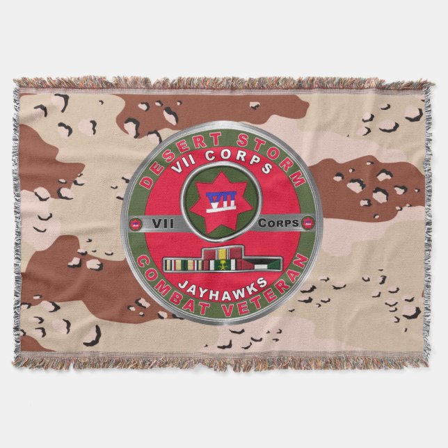 VII Armoured Corps Desert Storm Veteran Throw Blanket (Front)