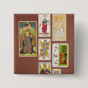 VIII Justice, seven tarot cards 15 Cm Square Badge