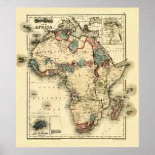 Viintage 1874 Map of Africa  Antique African Print