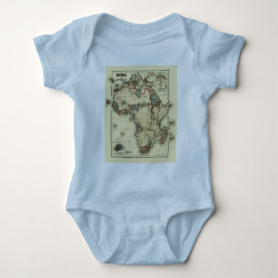 Viintage 1874 Map of Africa Antique African Print Baby Bodysuit