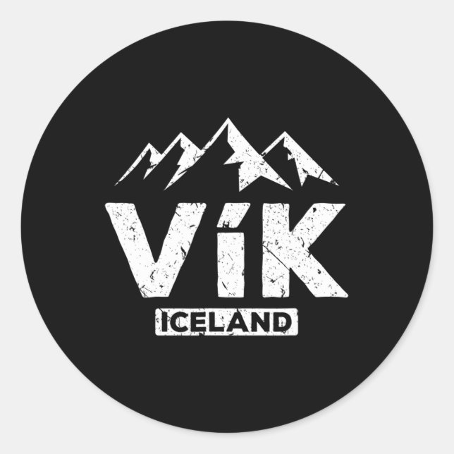 Vik Iceland Icelandic Pride Black Sand Beaches Gla Classic Round Sticker (Front)