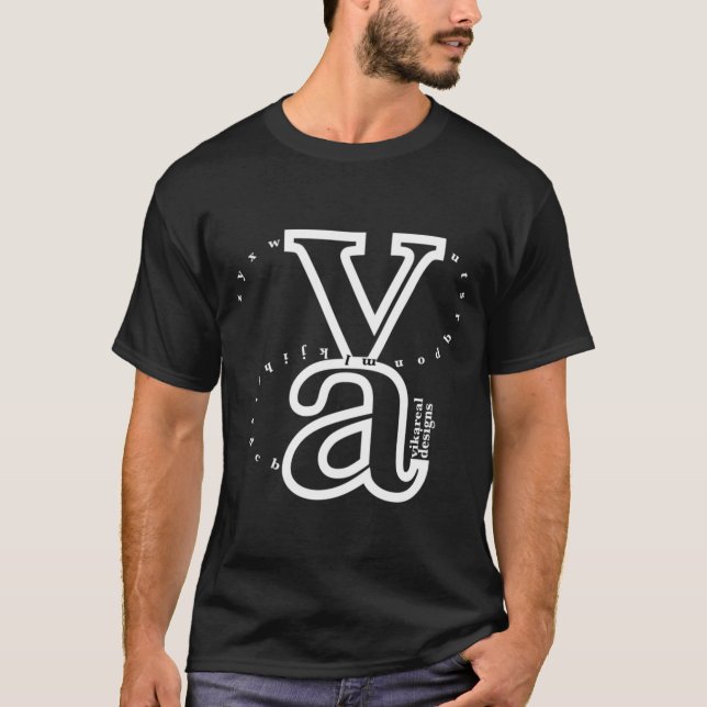 Vikareal Alphabet (white) T-Shirt (Front)