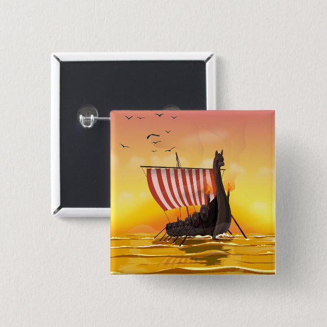 Viking 15 Cm Square Badge (Front & Back)