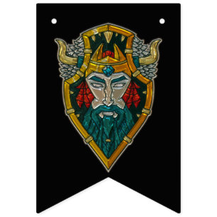 Viking Age Portrait Metallic Look Bunting