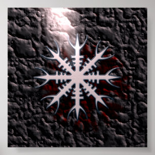 Viking Amulett Aegishjalmur viking amulet charm Poster