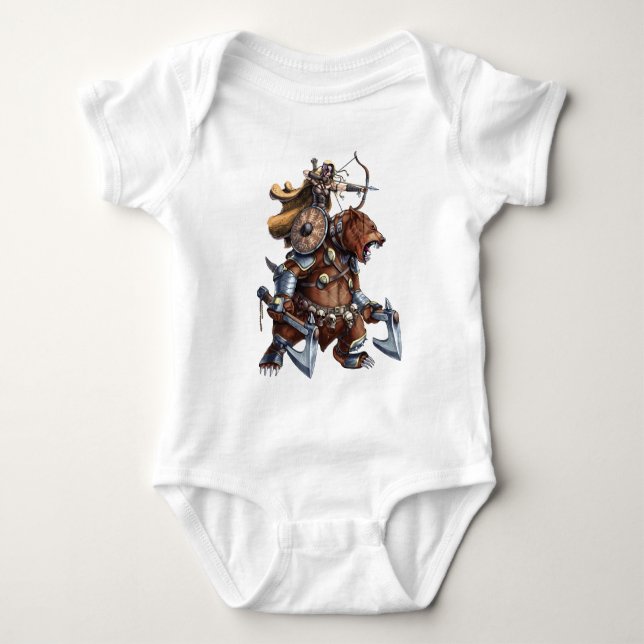 Viking Archer Riding War Bear T-Shirt (Front)