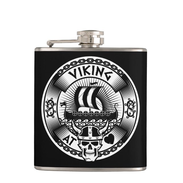 Viking at Heart Hip Flask (Front)
