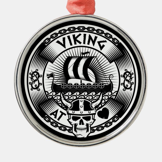 Viking at Heart Metal Ornament (Front)