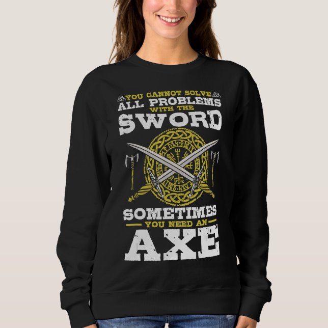 Viking Axe Battle   Viking Norse Mythology Sweatshirt (Front)